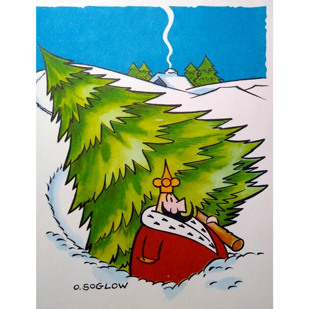 Little King Christmas Greeting Card Famous Comics 1951 King Features O Soglow